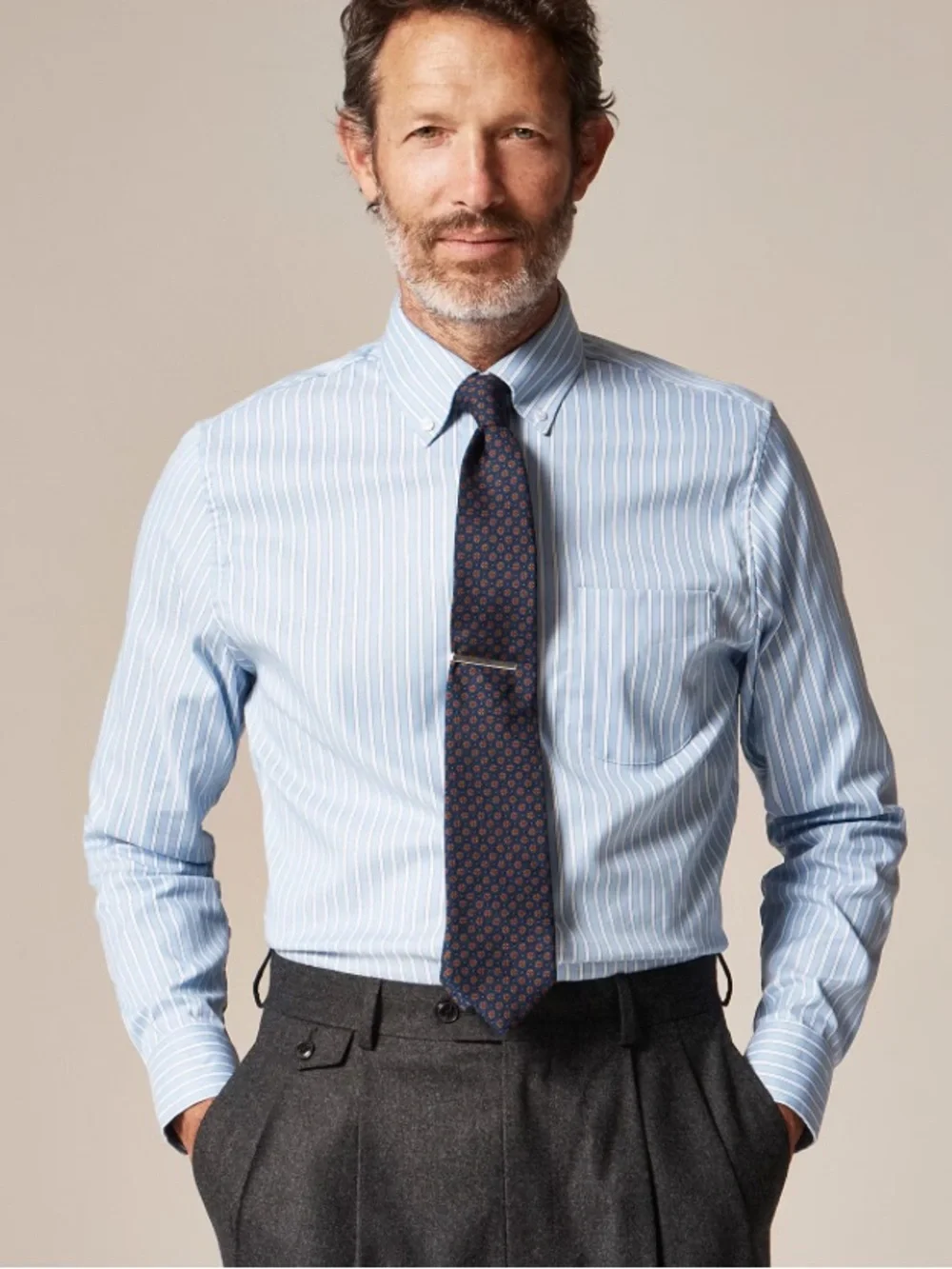 J crew Slim Bowery performance stretch oxford shirt button down collar CP684